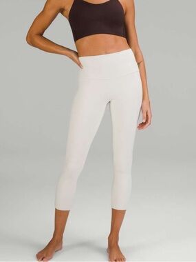 Lululemon Align High-Rise Lined Crop Leggings Bone Cream Womens 8